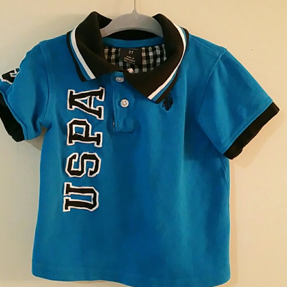 Boy's blue US Polo Assn polo tee